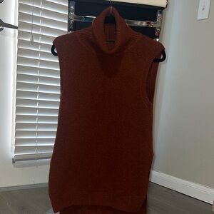 Forever 21 Sleeveless Turtleneck Sweater - Brown/orange
